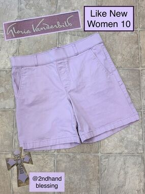 Like New Gloria Vanderbilt Shape Effect High Rise Shorts Women 10, Lavender, 7in
